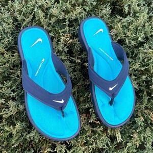 Nike Comfort Footbed Flip Flops Women's Size 7 Blue Thong Sandals